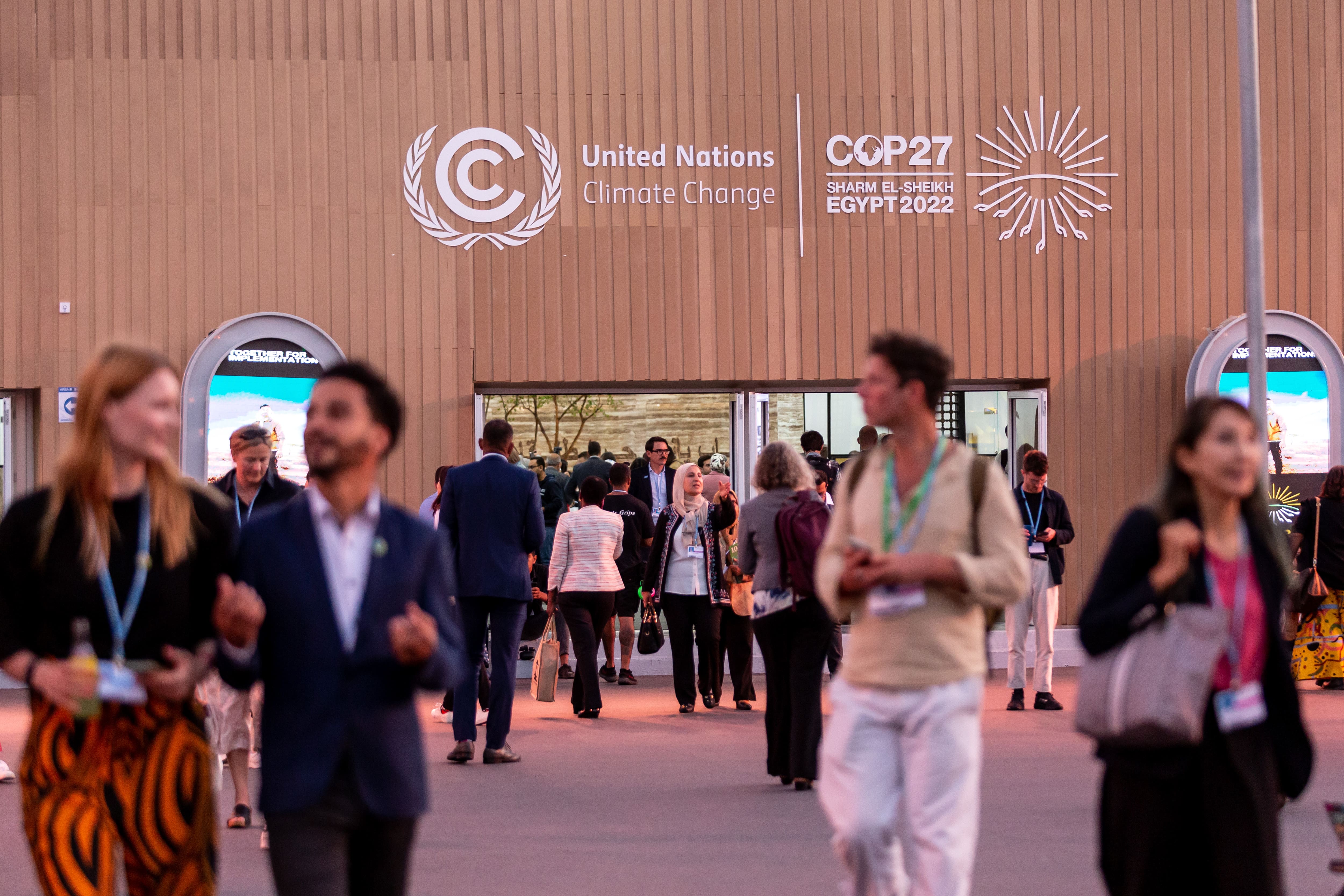 Delegates at United Nation Climate Change COP27 Egypt 2022